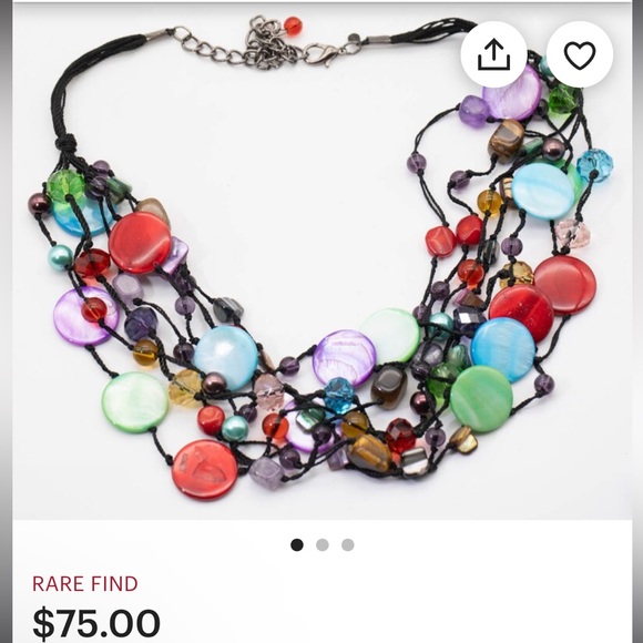 🆕 Vintage multicolored Rare necklace - Picture 2 of 11